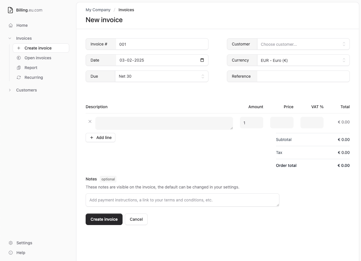 Screenshot of billing.eu.com